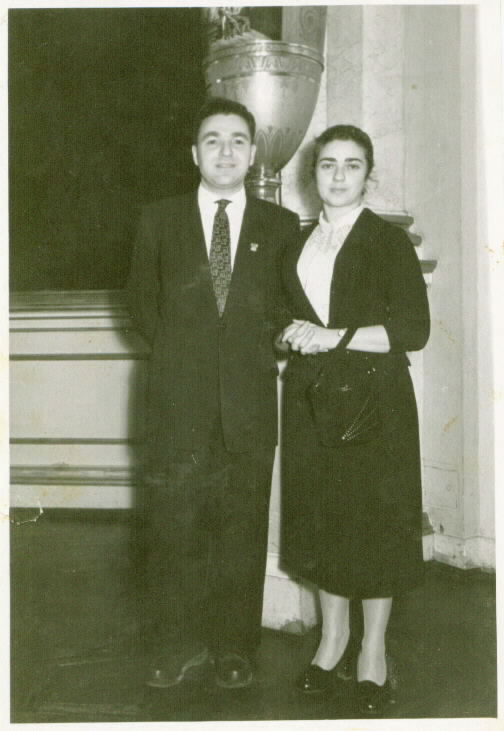 Faina and Josef, the newly-married couple, in the Moscow Kremlin, 1953